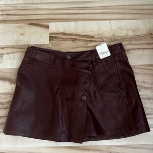 We The Free / Free People Mini Skirt in Dark Brown
